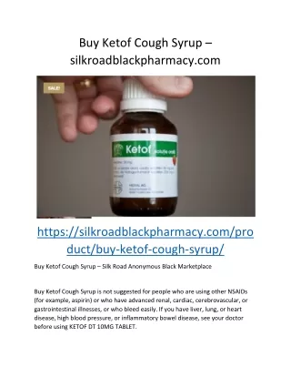 Buy Ketof Cough Syrup –silkroadblackpharmacy.com