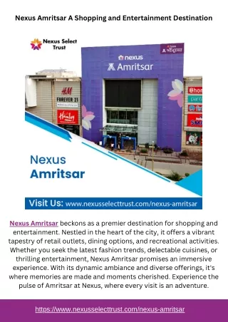 Nexus Amritsar A Shopping and Entertainment Destination