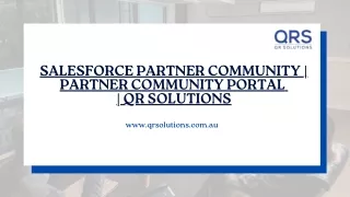 Salesforce partner community  Partner community portal  QR Solutions