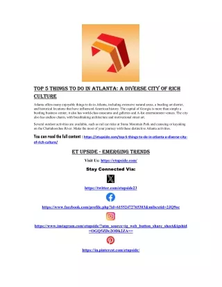 Top 5 things to do in Atlanta - A Diverse City of Rich Culture