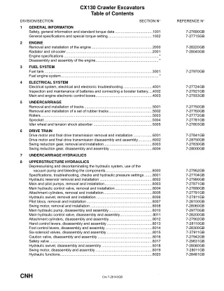 CASE CX130 CRAWLER EXCAVATOR Service Repair Manual