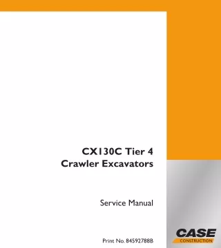 CASE CX130C Tier 4 Crawler Excavator Service Repair Manual