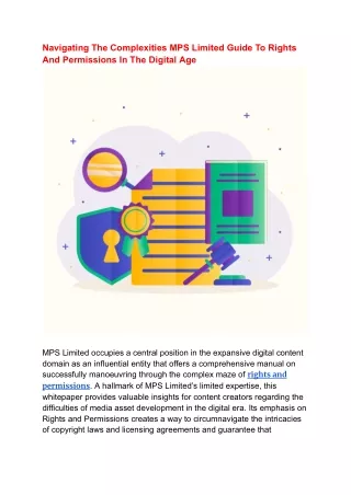 Navigating The Complexities MPS Limited Guide To Rights And Permissions In The Digital Age