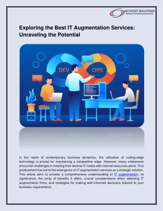 Exploring the Best IT Augmentation Services: Unraveling the Potential