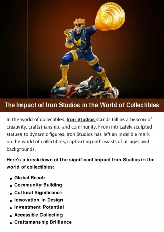 The Impact of Iron Studios in the World of Collectibles