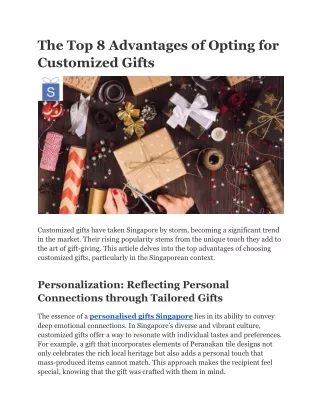 The Top 8 Advantages of Opting for Customized Gifts