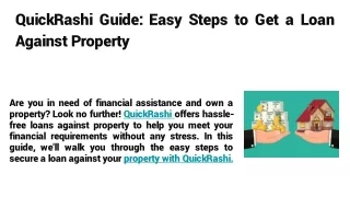 QuickRashi Guide_ Easy Steps to Get a Loan Against Property