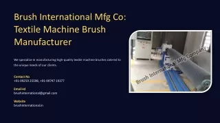 Textile Brush, Textile Machine Brush Manufacturer -Ahmedabad