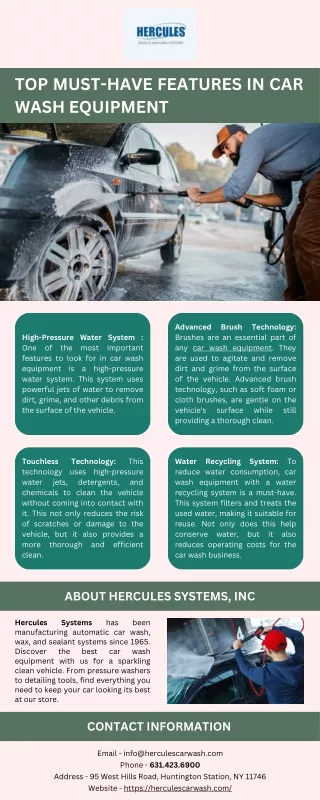 Top Must-Have Features in Car Wash Equipment