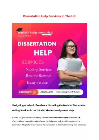 Dissertation Help Services In The UK