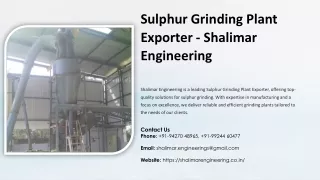 Sulphur Grinding Plant Manufacturer, Cement Plant Manufacturers in India