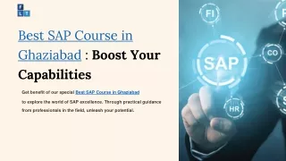 "Future-Ready Skills: Enroll in the Best SAP Course in Ghaziabad"