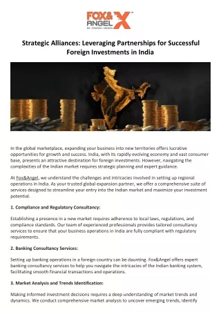 Strategic Alliances Leveraging Partnerships for Successful Foreign Investments in India