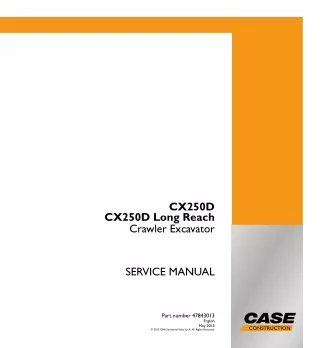 CASE CX250D Crawler Excavator Service Repair Manual