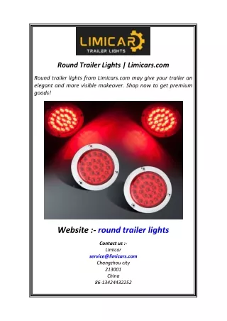 Round Trailer Lights  Limicars.com