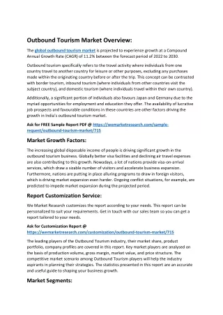 Outbound Tourism Market Overview
