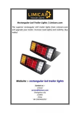 Rectangular Led Trailer Lights  Limicars.com