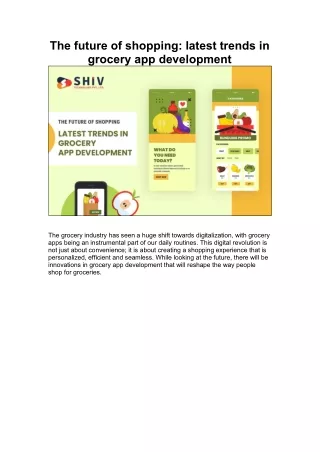 The Evolution of Grocery App Development and Its Future Trends