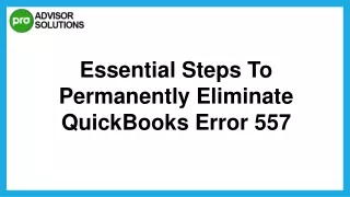 Learn How To Fix QuickBooks Error 557