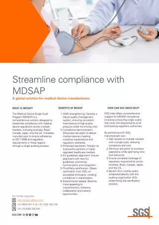 Streamline compliance with MDSAP