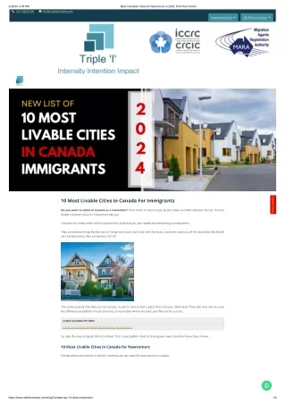 Top 10 Places to Live in Canada