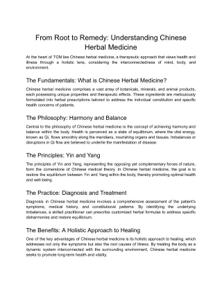 From Root to Remedy_ Understanding Chinese Herbal Medicine