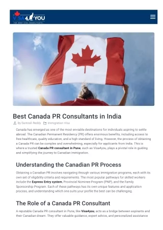 Best Canada PR Consultants in India