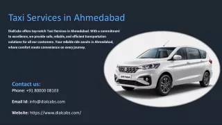 Taxi Services in Ahmedabad, Ahmedabad's Trusted Cab Service
