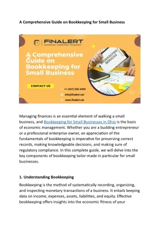 A Comprehensive Guide on Bookkeeping for Small Business