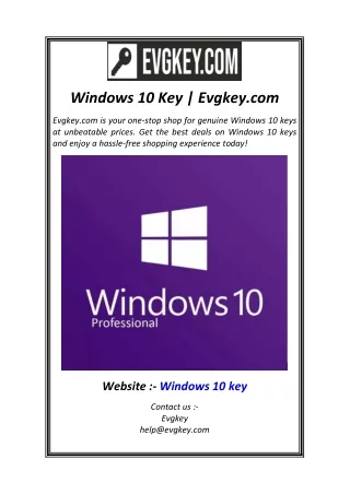 Windows 10 Key  Evgkey.com