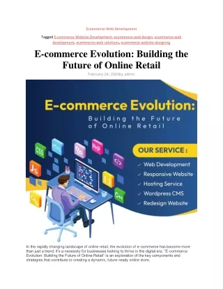 E-commerce Evolution: Building the Future of Online Retail