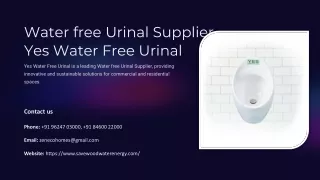 Water Free Urinal Manufacturer, Water free Urinal Supplier in India