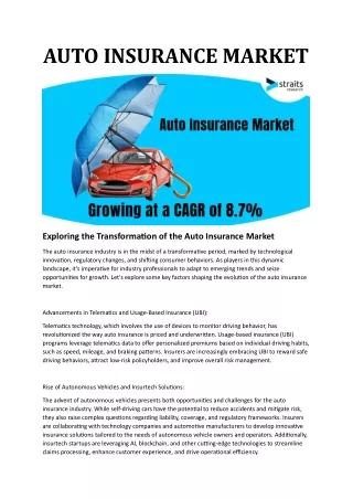 AUTO INSURANCE MARKET