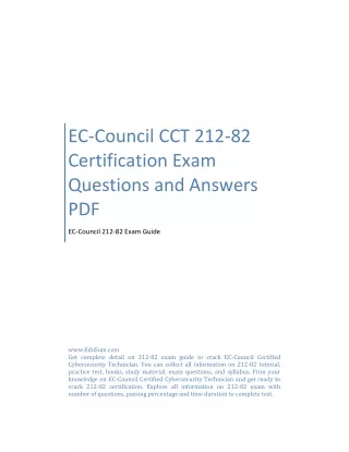 EC-Council CCT 212-82 Certification Exam Questions and Anwers PDF