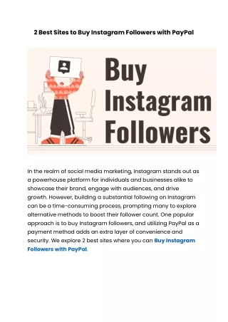 2 Best Sites to Buy Instagram Followers with PayPal