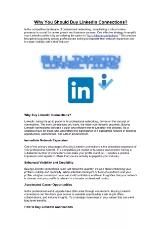 Why You Should Buy LinkedIn Connections