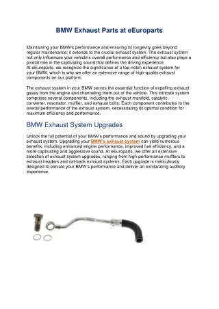 BMW Exhaust Parts at eEuroparts