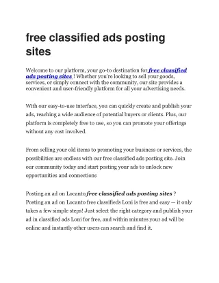 free classified ads posting sites