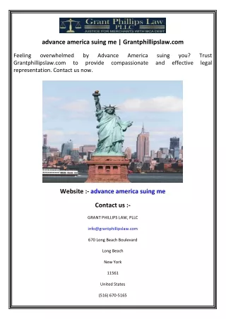 advance america suing me  Grantphillipslaw.com
