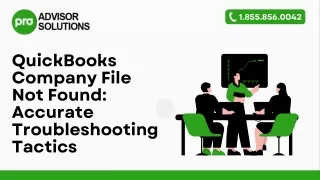 Quick Solution For QuickBooks Company File Not Found Issue