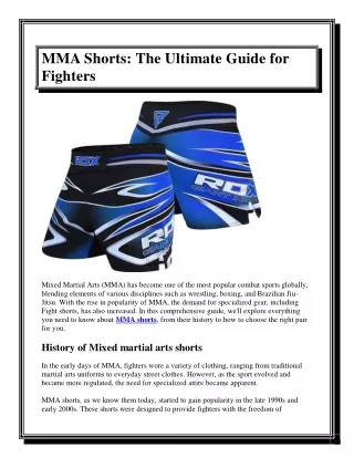 MMA Shorts The Ultimate Guide for Fighters