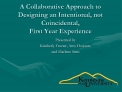 A Collaborative Approach to Designing an Intentional, not Coincidental, First Year Experience