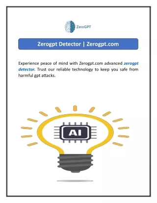 Zerogpt Detector  Zerogpt