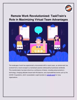Remote Work Revolutionized_ TaskTrain's Role in Maximizing Virtual Team Advantages
