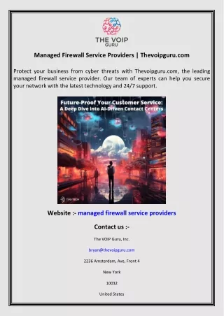 Managed Firewall Service Providers  Thevoipguru.com