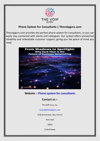 Phone System For Consultants  Thevoipguru.com