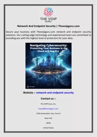 Network And Endpoint Security  Thevoipguru.com