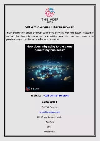 Call Center Services  Thevoipguru.com