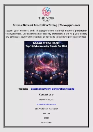 External Network Penetration Testing  Thevoipguru.com