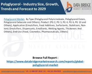 Polyglycerol Market – Industry Trends and Forecast to 2029